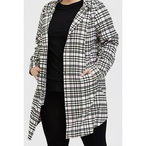 Torrid Pastel Pink & Black Plaid Anorak Jacket